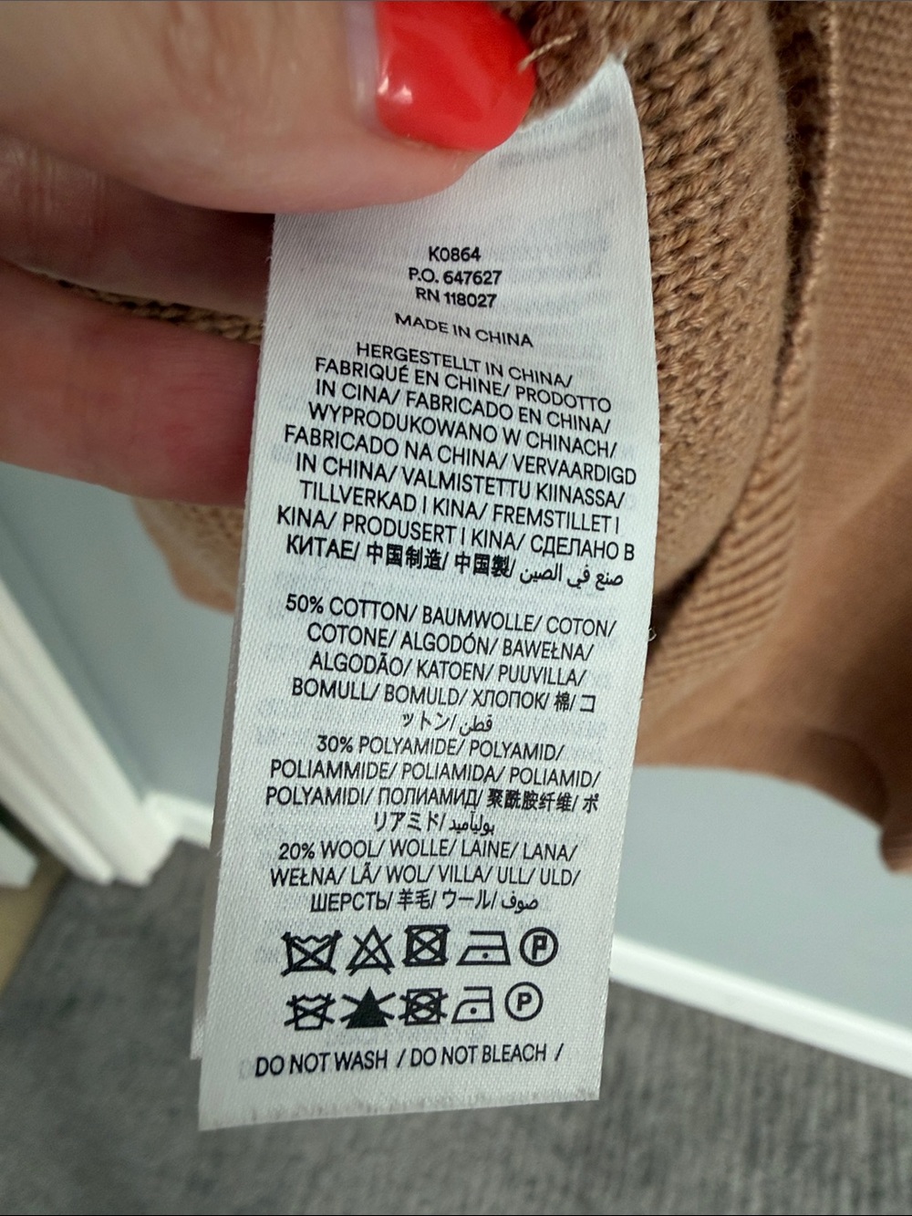 Boden Emily Wool Blend Camel Brown Knit Button-Up Jacket Cardigan size 18 - Picture 5 of 5